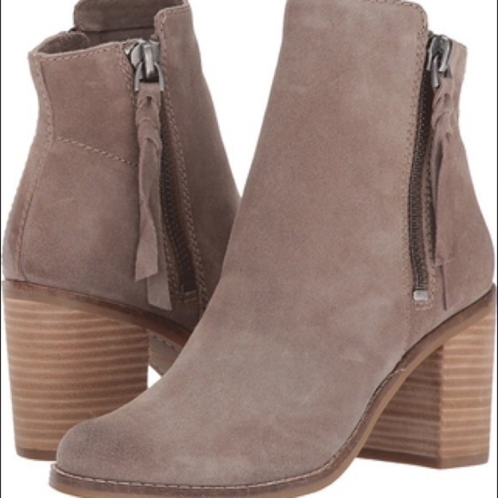 Dolce Vita Lana Suede Taupe Bootie - Size 7.5